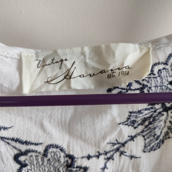 Navy and White Embroidered Bell Sleeve Blouse - Picture 15 of 17